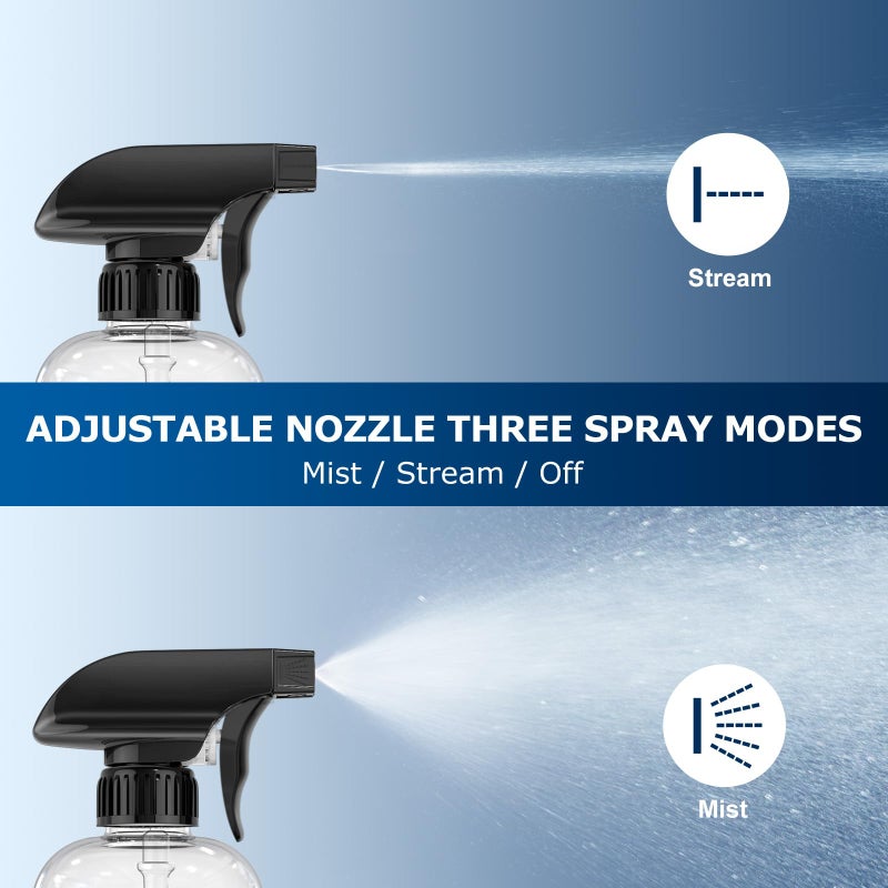 Veco 500mL (17oz) Graduated Spray Bottles, 4-Pack â€” 360Â° Any-Angle Spraying for Easy Dilution, Leak-Resistant spray bottles for Cleaning, Plants, Hair & Pet Use + Foldable Funnel - Image 5