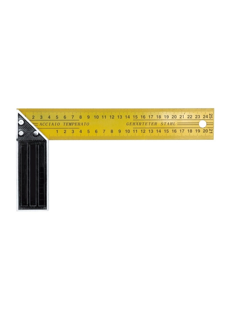 Heavy Duty Steel Try Square Ruler - 25cm/10 Inch Professional Right Angle Measuring Tool for Woodworking & Construction