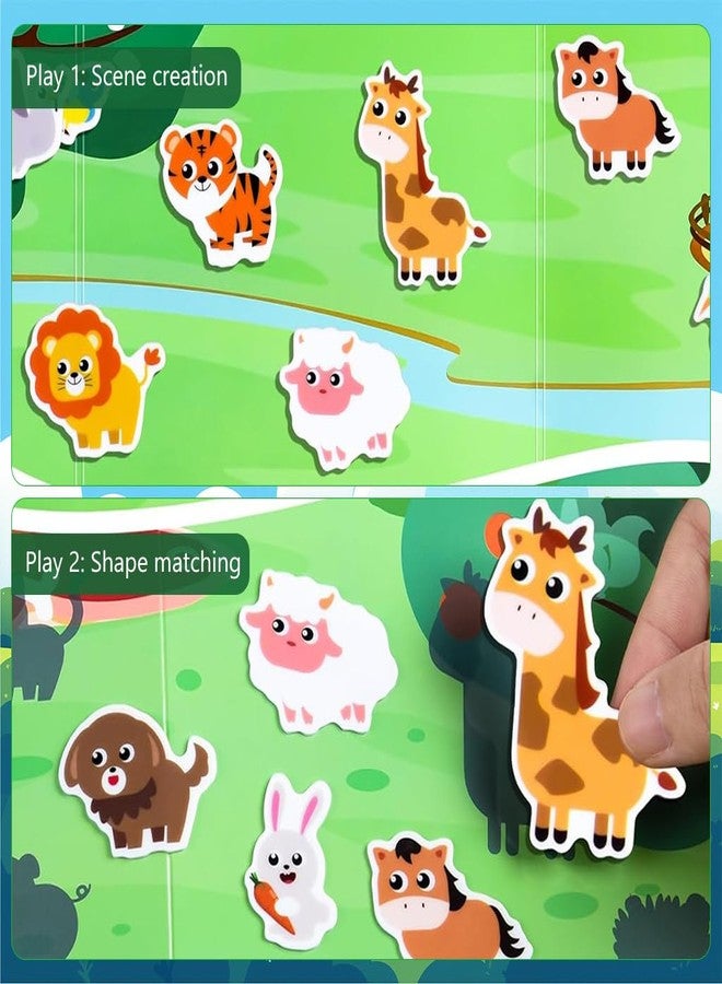 PATPAT® 35Pcs Funny Animals Magic Jelly Stickers Set, Reusable Gel Stickers Cartoon Farm Animal Themed Matching Quiet Book, Educational Cling Decals for Kids Learning Play for Kids Age 3+ - Image 3