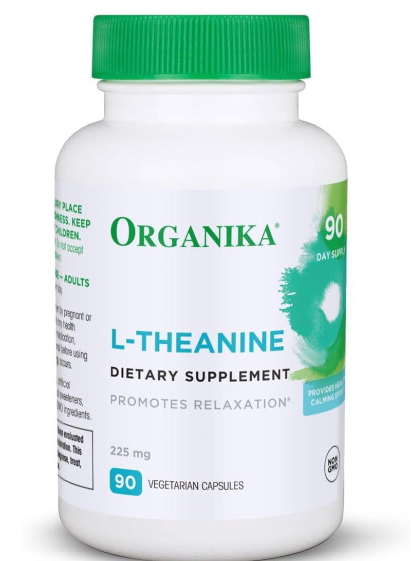 Organika L-Theanine Promotes Relaxation, 90 Vegetarian Capsules - Image 1