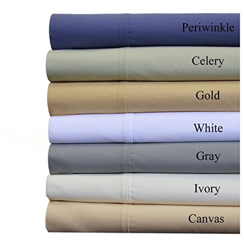 Royal Hotel Bedding Abripedic Crispy Percale Sheets, 300-Thread-Count, 4PC Solid Sheet Set, 100% Cotton, Super Deep Pocket, King, Ivory - Image 3