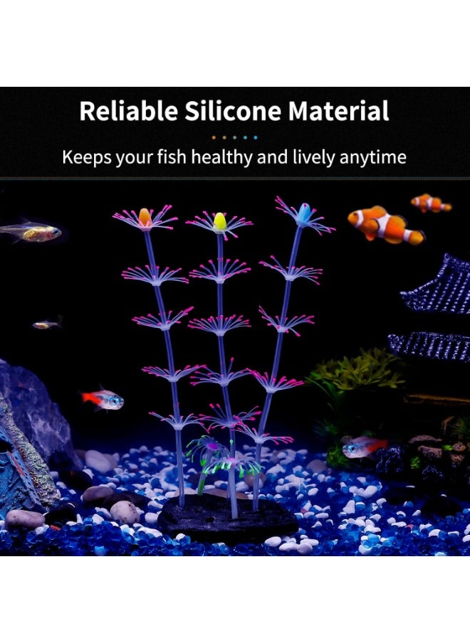 Uniclife Uniclife Strip Coral Plant Ornament Glowing Effect Silicone Artificial Decoration for Fish Tank, Aquarium Landscape - Pink  - Image 2