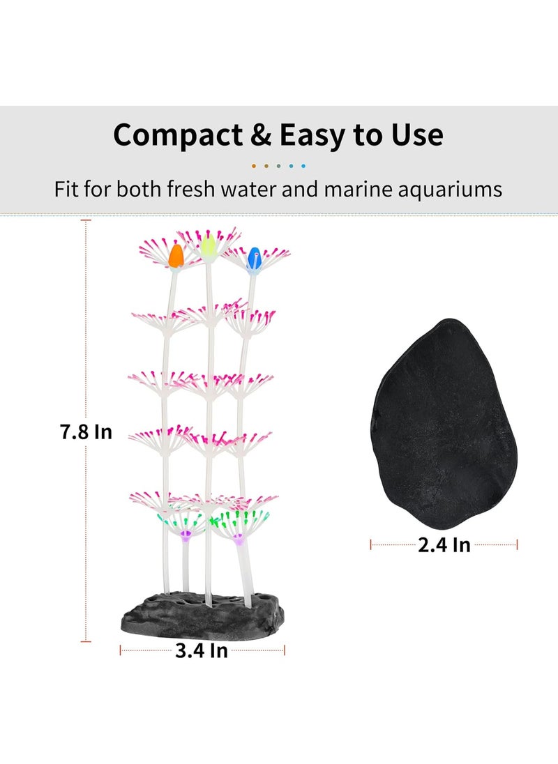 Uniclife Uniclife Strip Coral Plant Ornament Glowing Effect Silicone Artificial Decoration for Fish Tank, Aquarium Landscape - Pink  - Image 3