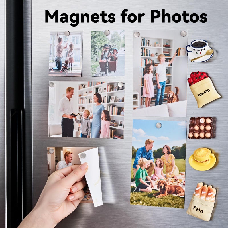 SMARTAKE 45 Pcs Refrigerator Magnets, 10x2.6mm Small Round Fridge Magnets, Multi-Use Premium Neodymium Office Magnets for Fridge, Whiteboard, Billboard in Home, Kitchen, Office and School (Silver) - Image 5