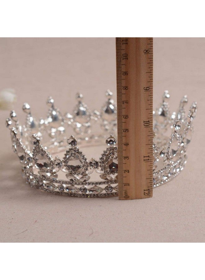 S SNUOY Queen Crowns for Women Silver Crown Crystal Tiaras for Women Full Round Headpiece for Birthday Wedding Party Head Accessoies - Image 5