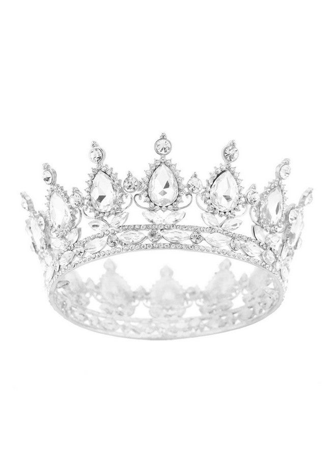 S SNUOY Queen Crowns for Women Silver Crown Crystal Tiaras for Women Full Round Headpiece for Birthday Wedding Party Head Accessoies - Image 1