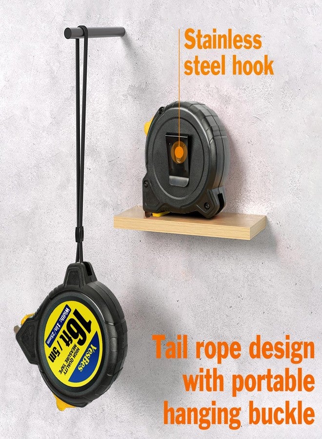 YesBes Tape Measure 16 ft, 2 Pack Easy Read Measurement Tape, Self-Locking Measuring Tape Retractable 1-Inch Wide x 16 ft - Image 4