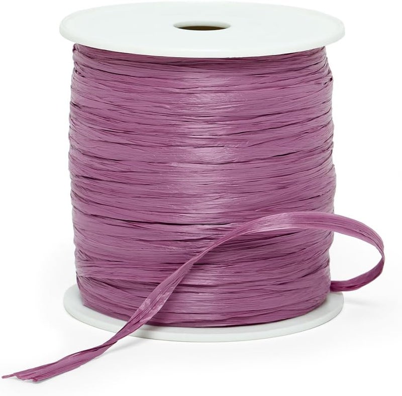 Paper Mart Plum Raffia Ribbon, Matte Finish, 1/4 Inch Wide, 100 Yard Craft Ribbon Roll - Image 1