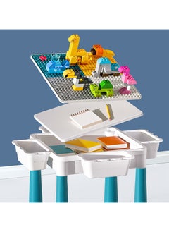 OLUDENIZ Extra-Large Multi-Function Kids Building Block Table with Chair – DIY Creative Play Set, Full Accessories, Clock Building Kit, and Ample Storage  - Image 5
