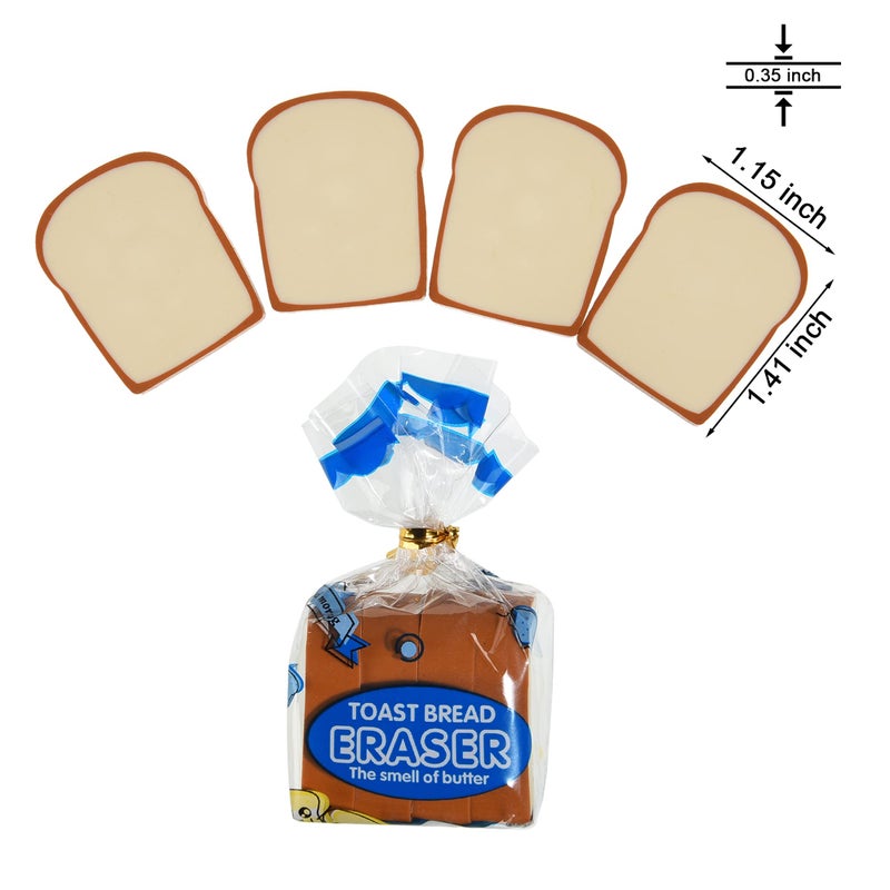 MGTECH Bread Shaped Erasers for Kids - 16Pcs Mini Novelty Toast Bread Erasers Cute Fun Food Pencil Erasers for School Classroom Rewards Party Favors - Image 2
