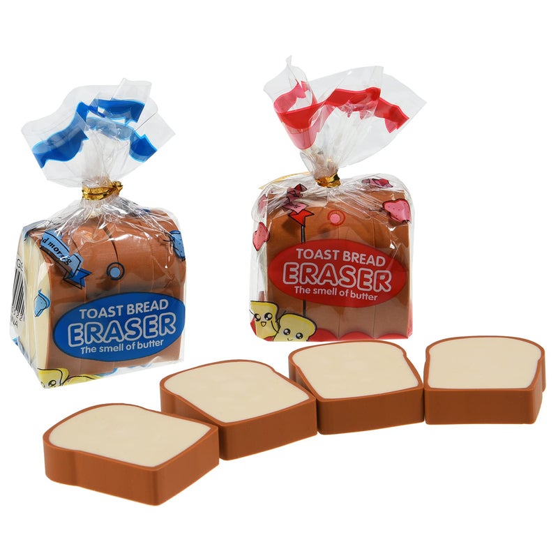 MGTECH Bread Shaped Erasers for Kids - 16Pcs Mini Novelty Toast Bread Erasers Cute Fun Food Pencil Erasers for School Classroom Rewards Party Favors - Image 1