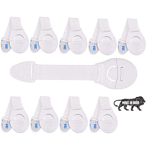 KitschKitsch Baby Safety Plastic Drawer Locks (Made in India Pack of 10) - Image 1