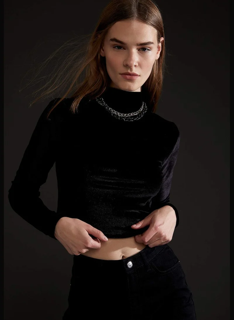 DeFacto Woman Knitted Regular Fit Regular Long Sleeve T-Shirt