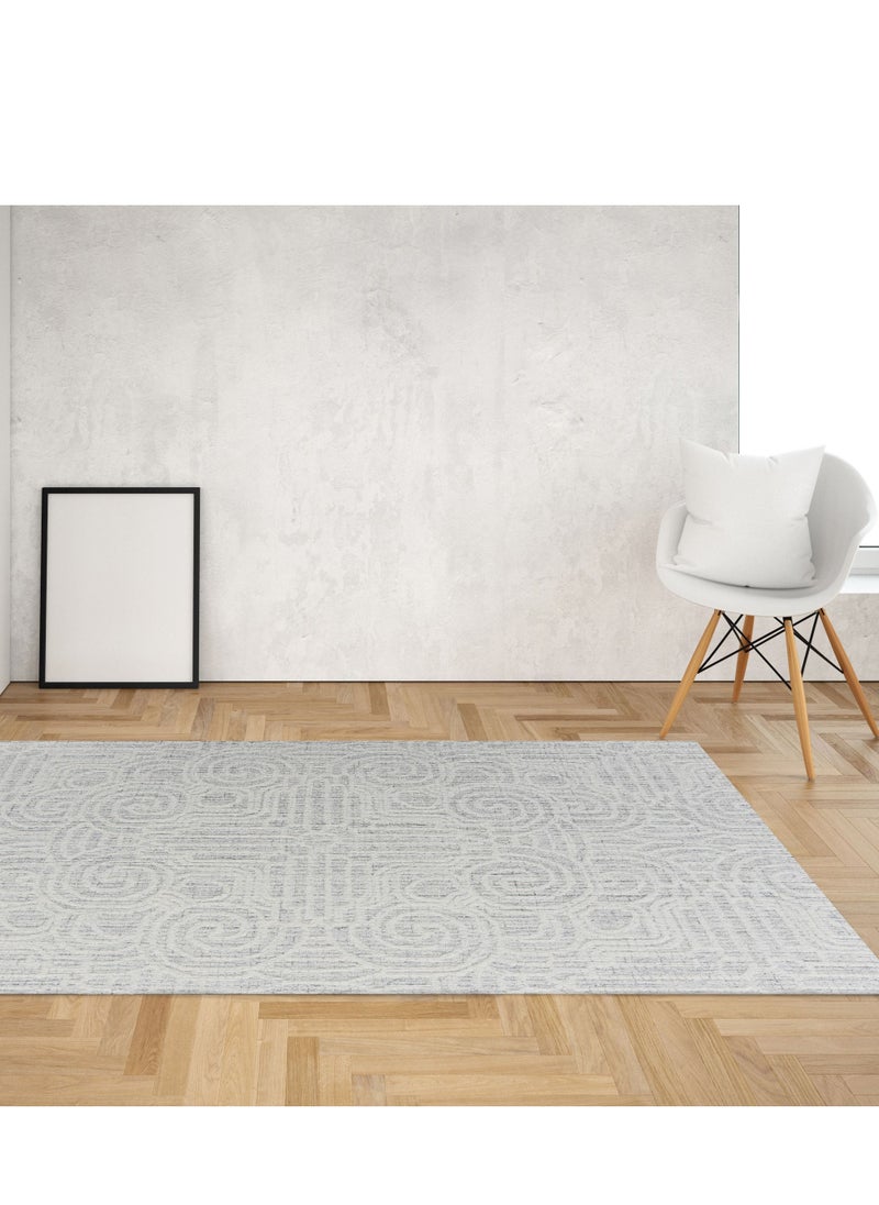 AURUM HOME AH02C Hand Tufted  Modern Area Rug  Indoor Living Dining Bedroom Room and Gallery Area Rugs Loop Cut Pile Wool  - Image 2