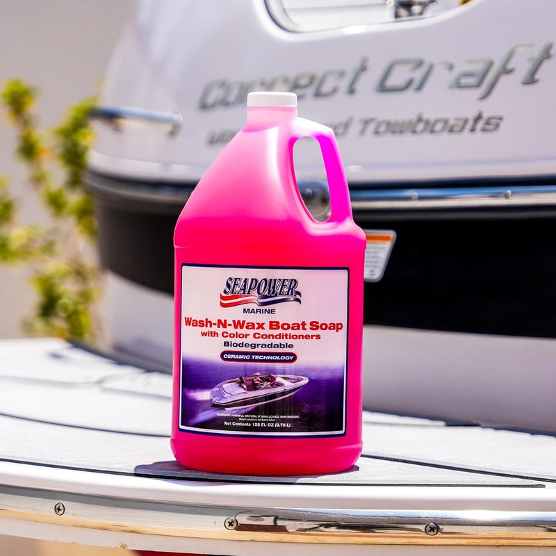 TR Seapower Marine Wash-N-Wax Boat Soap - 1 Gallon - Image 3