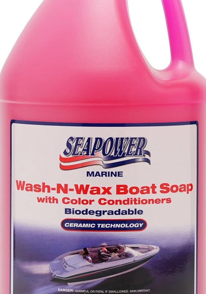 TR Seapower Marine Wash-N-Wax Boat Soap - 1 Gallon - Image 1