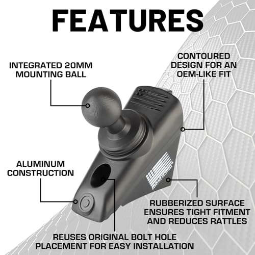 Bulletpoint Mounting Solutions A-Pillar Device Mount with 20mm Ball Compatible with 2018-2023 Jeep Wrangler JL & 2020-2023 Jeep Gladiator - Image 3