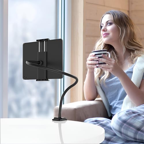 Like Star LikeStar® Universal Flexible Long Arm Metal Lazy Mobile Holder Stand for Desk, Bed, and Table – 360° Adjustable Clip Mount Compatible with All Smartphones – Strong Grip & Durable Design (Black) - Image 5