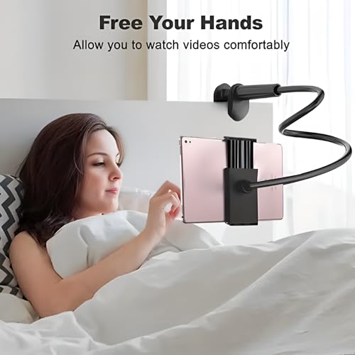 Like Star LikeStar® Universal Flexible Long Arm Metal Lazy Mobile Holder Stand for Desk, Bed, and Table – 360° Adjustable Clip Mount Compatible with All Smartphones – Strong Grip & Durable Design (Black) - Image 2