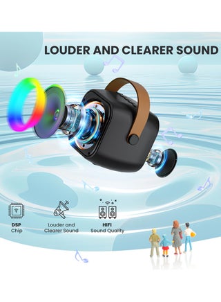 Karaoke Machine, Portable Bluetooth Karaoke Speaker with Wireless Microphones and Party Lights for Kids and Adults, Birthday Gifts for Girls Boys Family Home Party - view 2