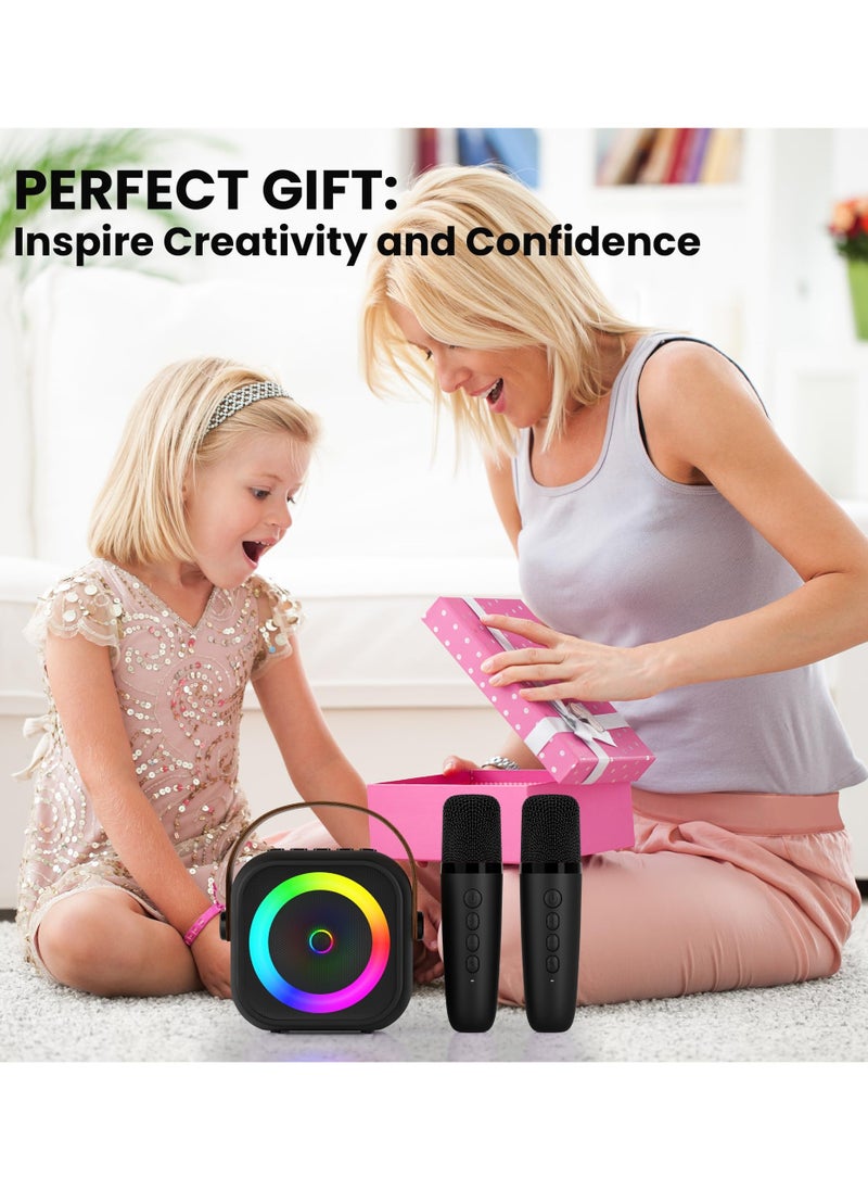 Generic - Karaoke Machine, Portable Bluetooth Karaoke Speaker with Wireless Microphones and Party Lights for Kids and Adults, Birthday Gifts for Girls Boys Family Home Party - Image 1