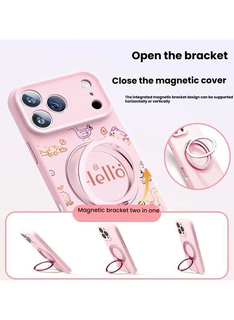 general iPhone 17 Pro Max Full-Coverage Magnetic Stand Case with Dual-Snap Lanyard Drop-Resistant MagSafe Compatible - Image 3