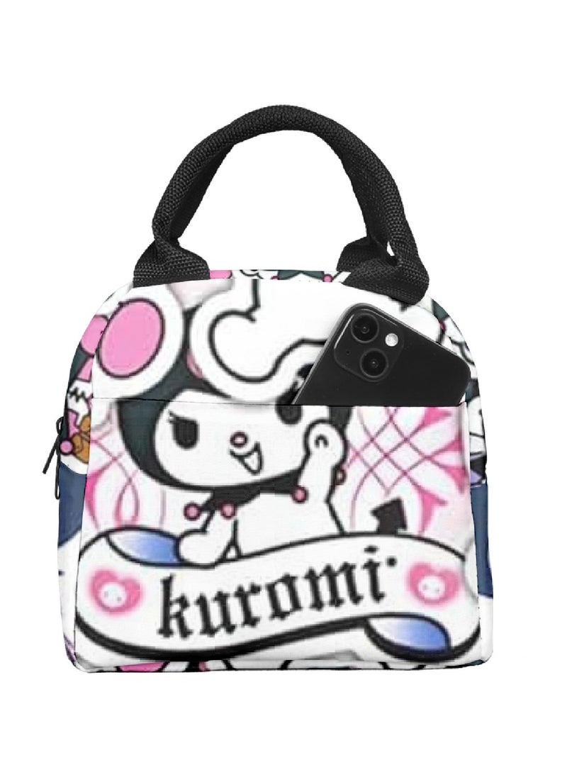 LunchFox - Kuromi Kids Student Portable Lunch Bag Aluminum Foil Insulated Lunch Box Bento Bag School Season - Image 1