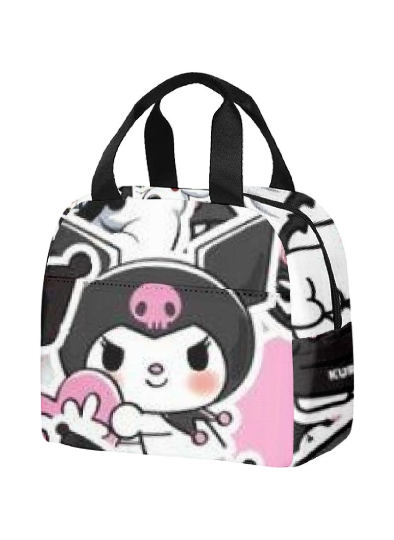 LunchFox - Kuromi Kids Student Portable Lunch Bag Aluminum Foil Insulated Lunch Box Bento Bag School Season - Image 1