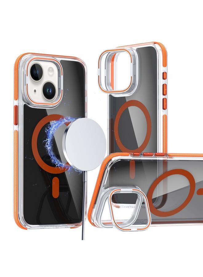 اس-توب جراب هاتف ماج سيف ثنائي اللون شفاف أسود اللون مع حامل عدسات لهاتف آيفون 13 / 14 - Image 1