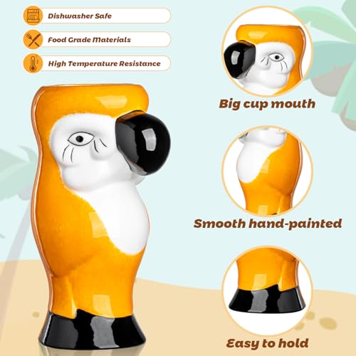 SUN GKOTTA 25OZ Tiki Mugs for Cocktail Set of 2 - Large Ceramic Tiki Cups,Tiki Glasses Cute Exotic Cocktail Glasses, For Hawaiian Party And Tiki Bar - Image 3