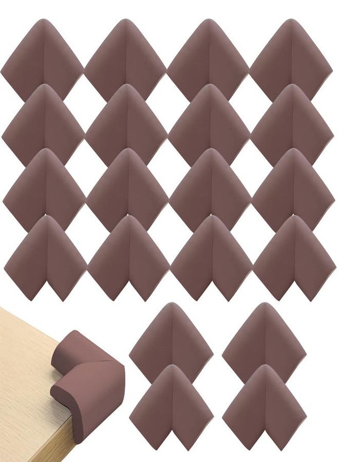 Bembika Baby Safety Corner Protector, Baby Proofing Edge & Corner Guards L-Shaped Foam Acrylic Protector for Furniture Table Glass Corner Guards for Sharp Edges-(20 Pcs)(Brown) - Image 1