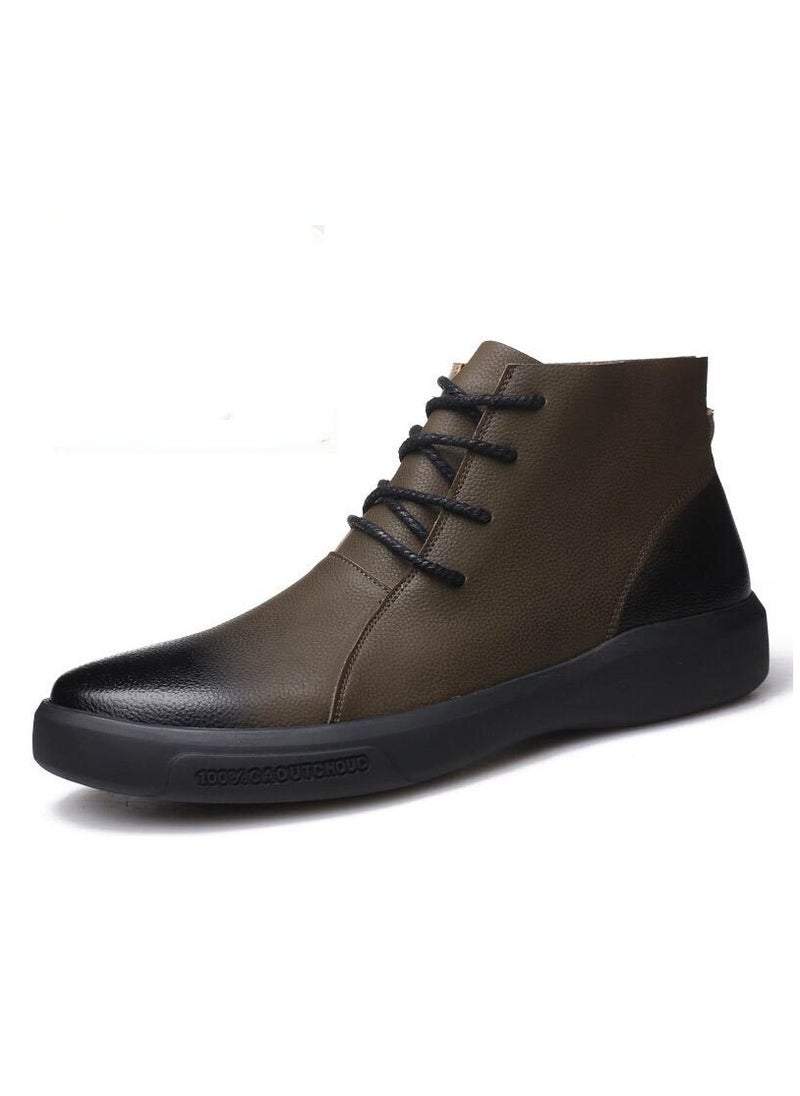 KUYING - New Men's Casual Leather Boots - Image 1