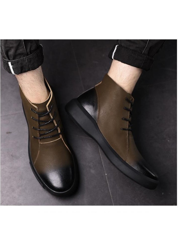 KUYING - New Men's Casual Leather Boots - Image 1