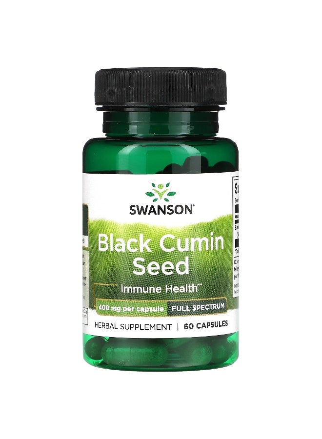 SWANSON Swanson, Black Cumin Seed, Full Spectrum, 400 mg, 60 Capsules  - Image 1