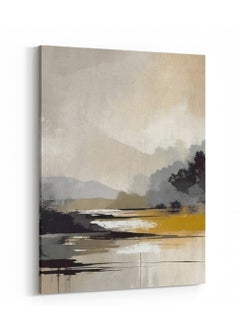 LOWHA Canvas Wall Art Stretched Over Wooden Frame with Lake Abstract Painting  - Image 4