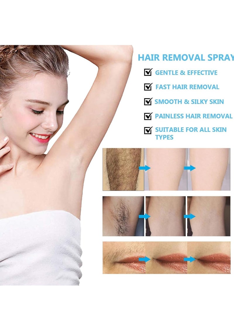 بانسلي كريم وبخاخ لإزالة الشعر غير مهيج للرجال والنساء (100 مل) ، تركيبة مرطبة غير مؤلمة للساقين والذراعين وتحت الإبطين والبكيني - بشرة ناعمة وحريرية للمناطق الحساسة - Image 4