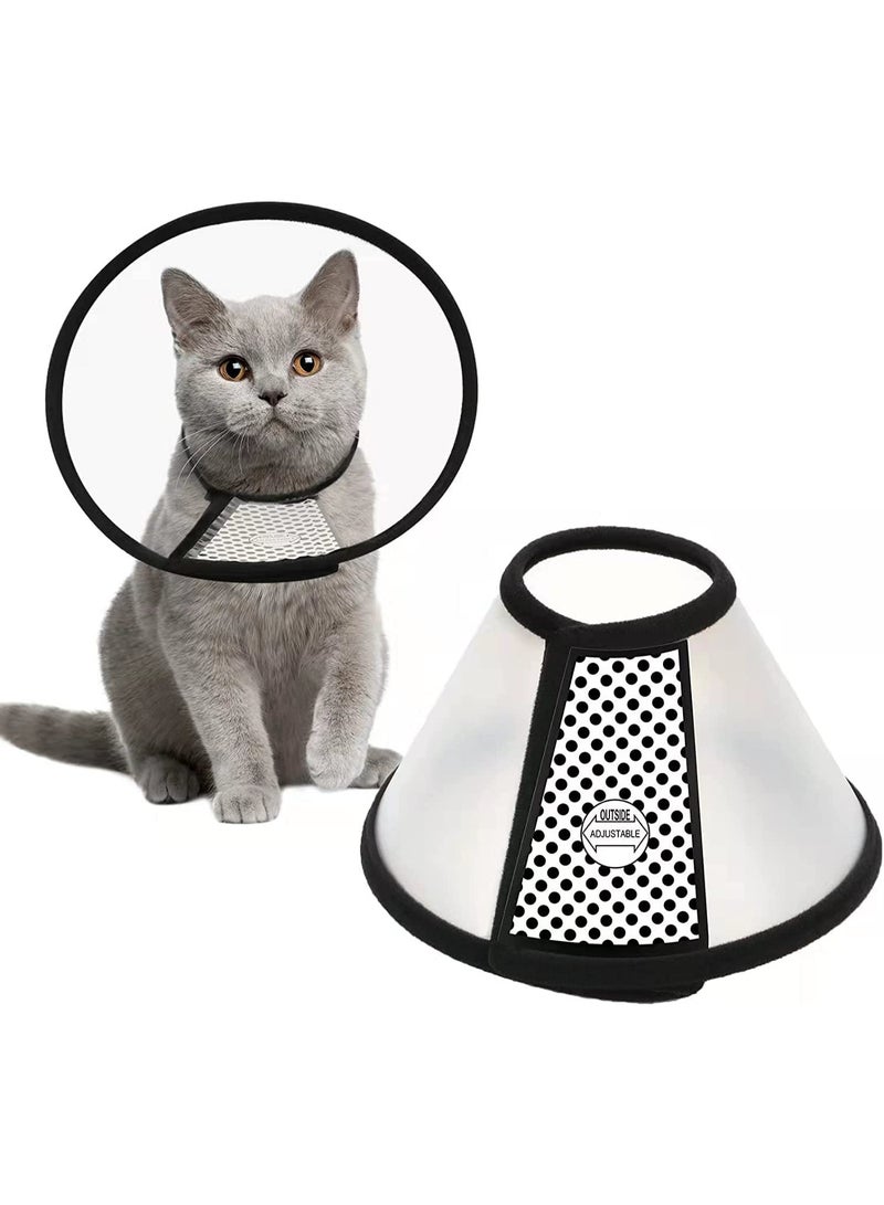 CMGTYYD. طوق إلكتروني قابل للتعديل للحيوانات الأليفة للقطط والجراء والأرانب، طوق واقي بلاستيكي من إليزابيث لشفاء الجروح وغطاء عملي للرقبة (S) - Image 1