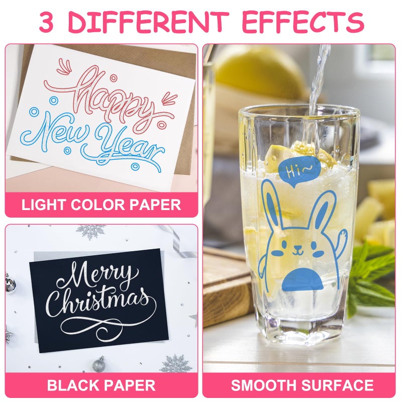 KOUSICOO Glitter Markers Outline Pens Metallic: 48 Double Line Outline Markers,Self Outlining Glitter Pens Adult Coloring Gel Sparkle Outliner Shimmer,Teen Gifts Drawing Art Supplies Craft Cool Fun Magic Stuff - Image 3