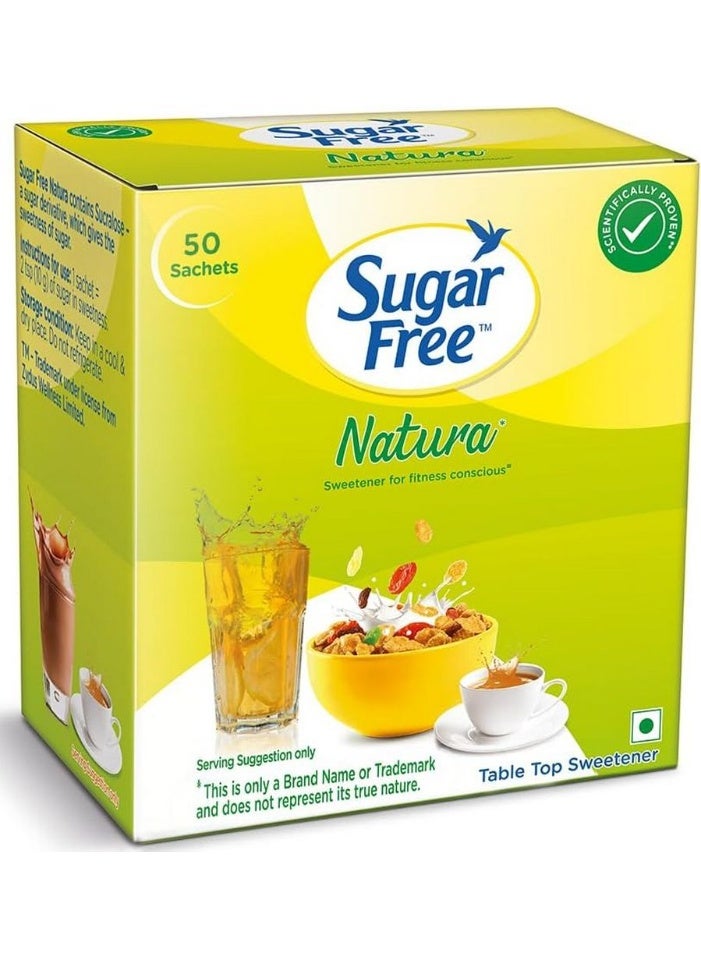 Sugar Free Natura Sweetner 100% Safe Scientifically Proven & Tested Sweet Like Sugar But With Zero Calories 50 Sachets 37.5 G - Image 1