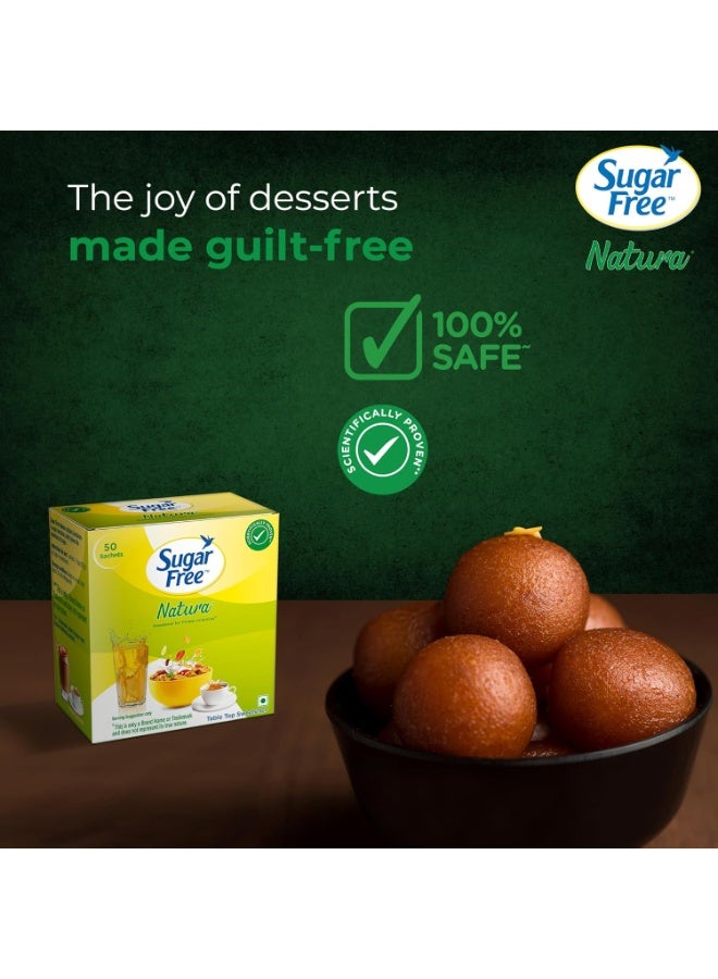 Sugar Free Natura Sweetner 100% Safe Scientifically Proven & Tested Sweet Like Sugar But With Zero Calories 50 Sachets 37.5 G - Image 3