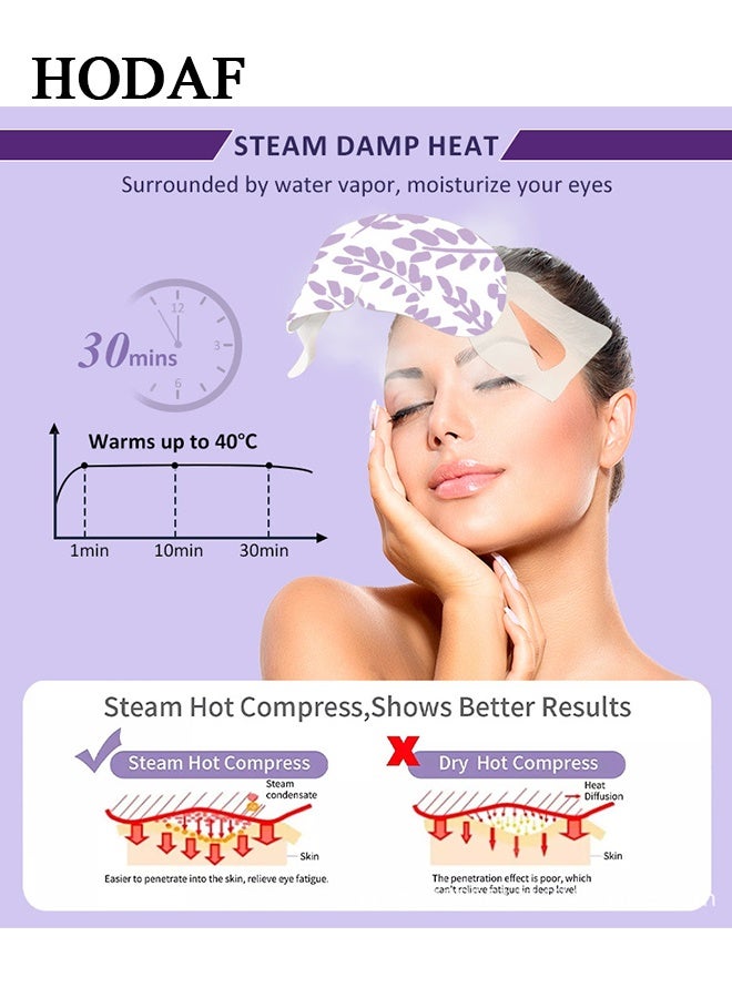 هوداف 12 عبوة قناع العين بالبخار من اللافندر - لجفاف العين قناع العين الساخن يقلل من انتفاخ الهالات السوداء - ضغط العين القابل للتصرف ضغط دافئ للعيون الاسترخاء قناع النوم - لتخفيف التوتر وتخفيف الآلام التعب والتعب في العين - Image 3