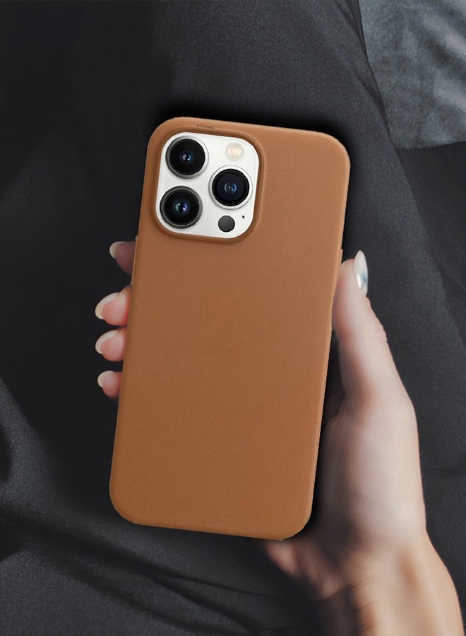 CATANES iPhone 14 Pro Case and Cover Leather Case with Mag safe Brown - Image 5