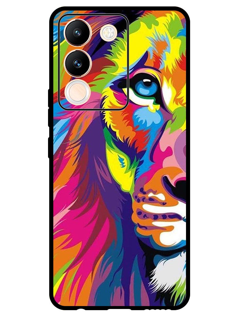 Theodor Protective Case Anti Scratch Shock Proof Bumper Cover For Vivo Y200 Half Lion Art - Image 1