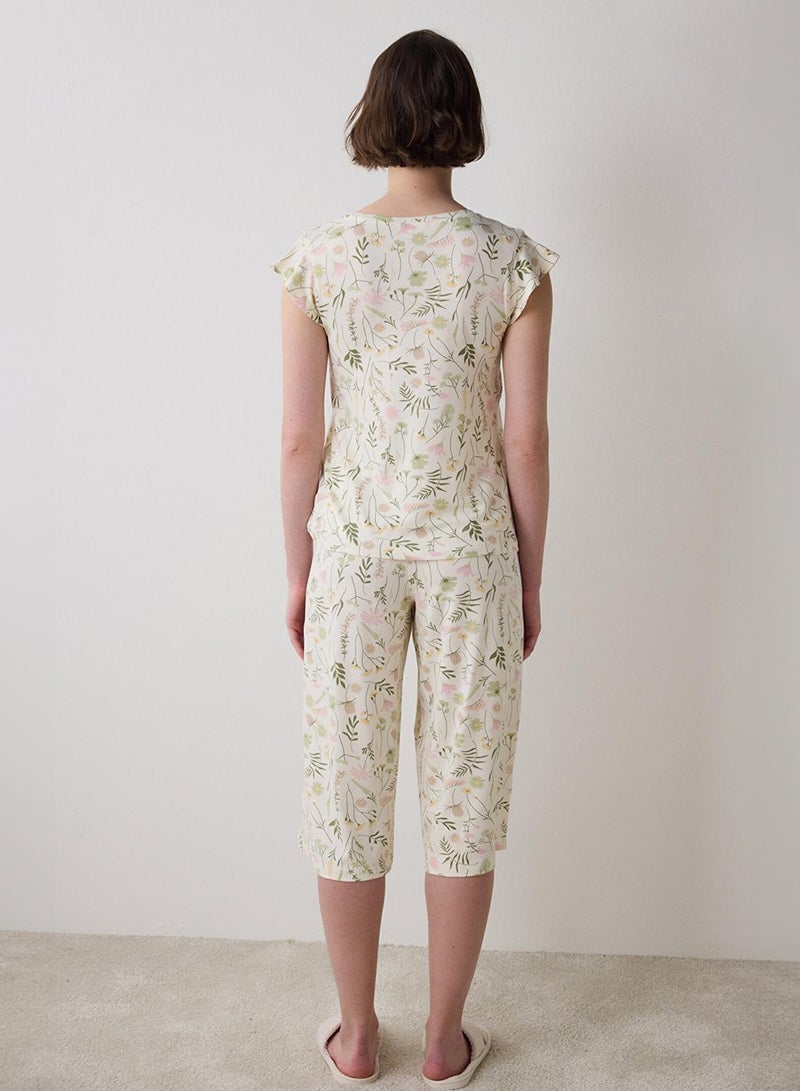 بنتي طقم كابري بنقشة زهور السوسن - Image 3