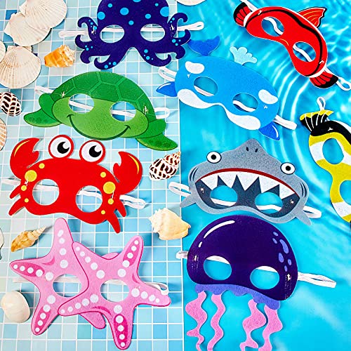 Sumind Ocean Animals Felt Masks Sea Animal Masks for Under The Ocean Themed Birthday Halloween Dress Up Costume Party Supplies (18 Pieces) - Image 4