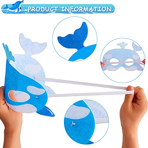 Sumind Ocean Animals Felt Masks Sea Animal Masks for Under The Ocean Themed Birthday Halloween Dress Up Costume Party Supplies (18 Pieces) - Image 3