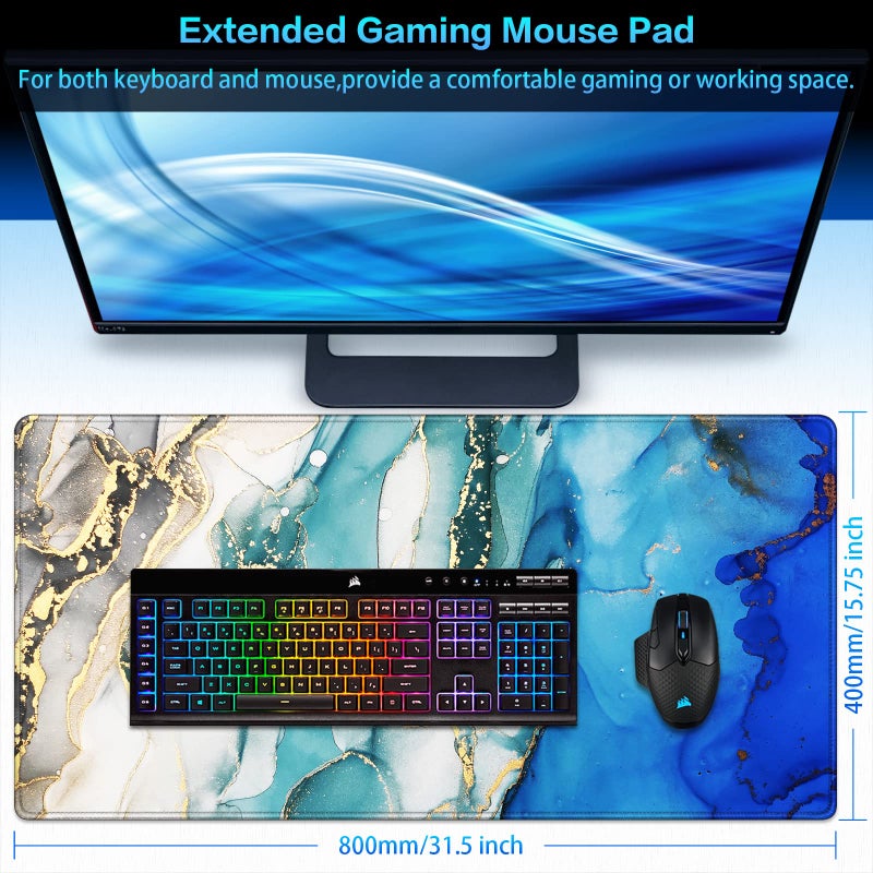Canjoy Gaming Mouse Pad, Large Extended Mouse Pad Big Computer Mousepad for Home Office Gaming Work 31.5x15.7inch - Image 2