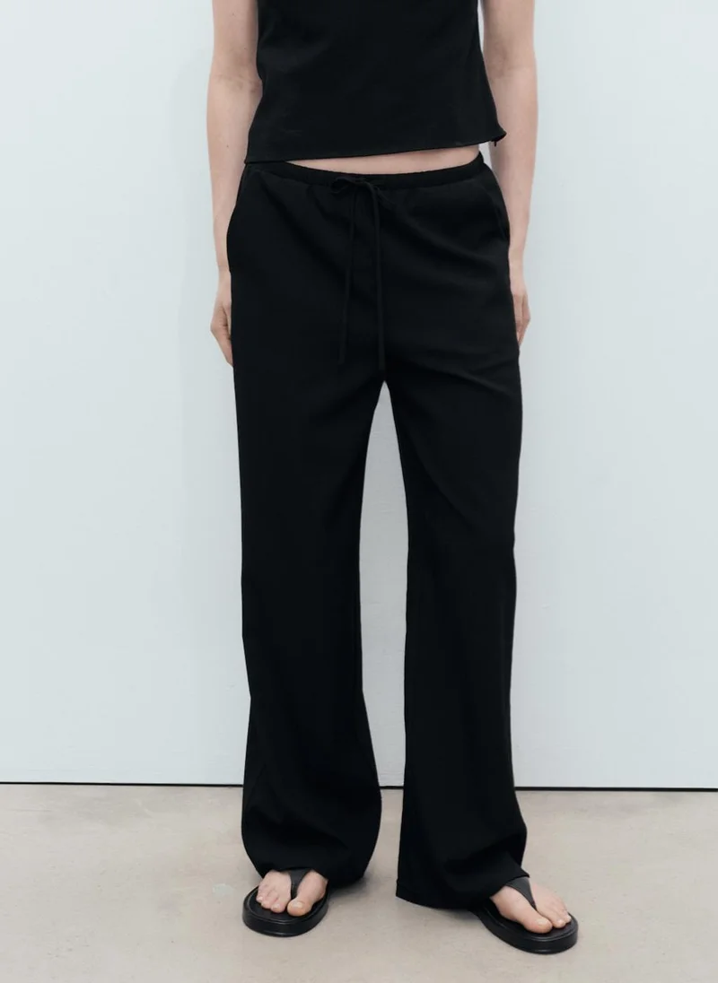 MANGO Bow Straight Fit Pants