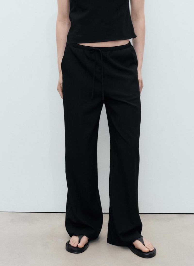 MANGO Bow Straight Fit Pants  - Image 1
