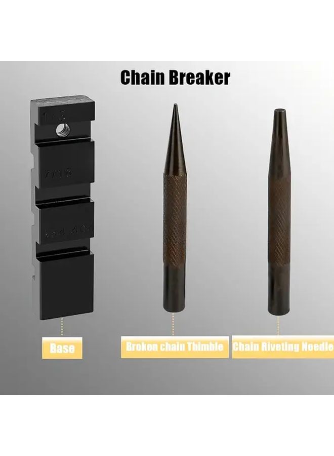 دبوس ربط السلسلة دبوس كسر السلسلة طاسة وقاعدة مجموعة من 3 دبابيس كسارة منشار معدني متين وأدوات تفكيك الترس المسنن - Image 4